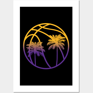 LA Palm Tree Basketball - Black Posters and Art